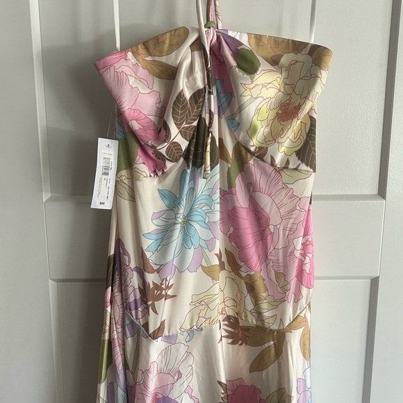 NWT Premier Armour Women’s Size 10 multicolored Ivory Hi-low Dress - Picture 2 of 10
